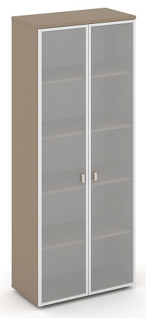 Шкаф высокий широкий (2 высоких фасада стекло в раме сатин матовый) ES.ST-1.10R
