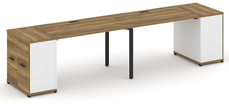 Рабочая станция с опорными распашными шкафами CN.ORS-218 B/W