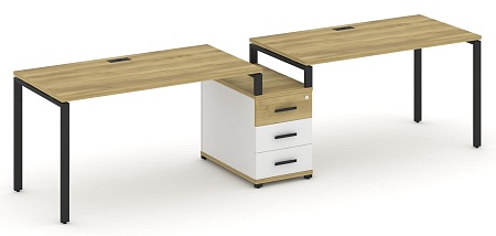 Рабочая станция на 2 места с одной опорной тумбой CN.ORS-303 B/W
