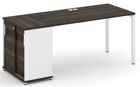 Стол рабочий с опорным шкафом купе CN.SP-235 B/W