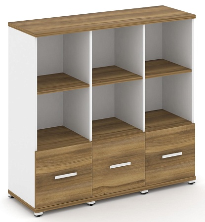 Шкаф три узкие секции, 3 ниши (3 фасада ЛДСП, 1 ниша) CN.STU-331 B/W