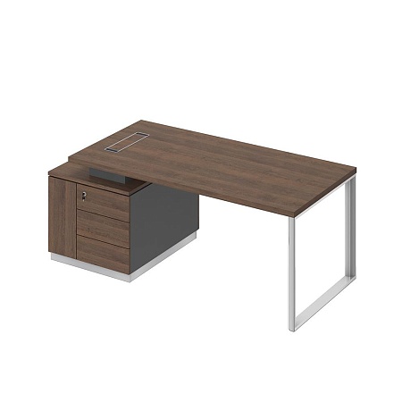 Стол руководителя на опорной тумбе левый БР 105L