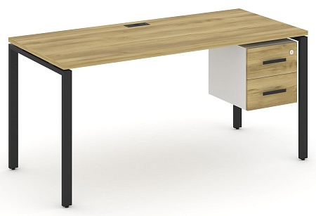 Стол рабочий с подвеснй тумбой с двумя ящиками CN.SP-116 B/W