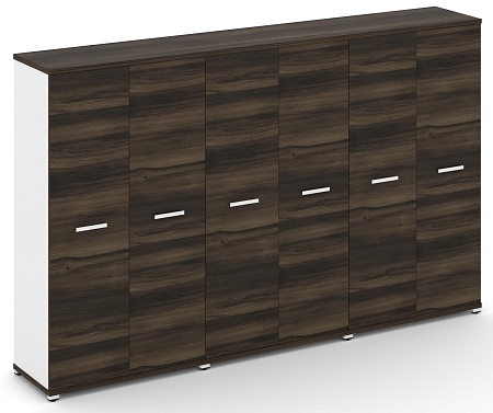 Шкаф три широкие секции, 4 ниши (6 фасадов ЛДСП, 4 ниши) CN.STS-436 B/W