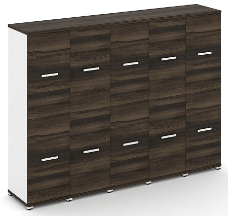 Шкаф пять узких секций, 4 ниши (5 фасадов ЛДСП, 2 ниши + 5 фасадов ЛДСП, 2 ниши) CN.STU-452 B/W