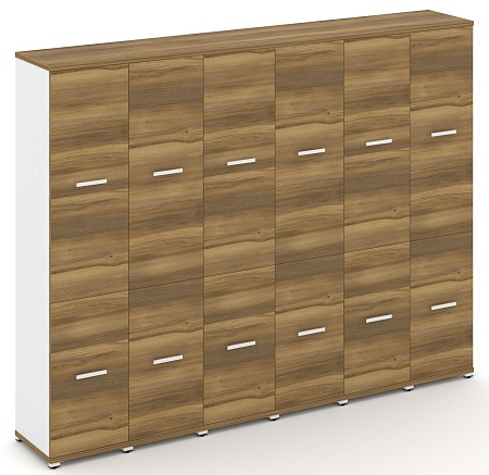 Шкаф шесть узких секций, 5 ниш (6 фасадов ЛДСП, 2 ниши + 6 фасадов ЛДСП, 3 ниши) CN.STU-562 B/W