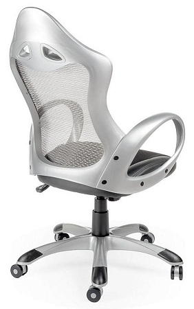 Кресло офисное Тесла (серая спинка / черная сидушка) CX0398H01 grey+silver