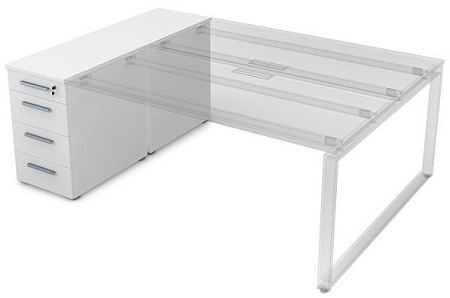 Тумба приставная с ящиками и общим топом  9ТП.012.1