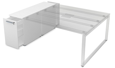 Тумба с выкатной секцией и общим топом  9ТП.002.2