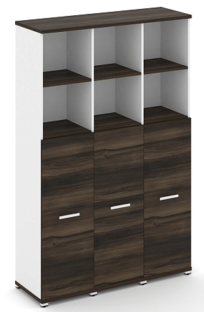 Шкаф три узкие секции, 5 ниш (3 фасада ЛДСП, 3 ниши ) CN.STU-534 B/W