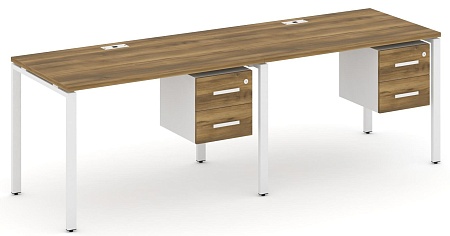 Рабочая станция односторонняя с подвесными тумбами на 2 места CN.ORS-114 B/W