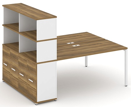 Рабочая станция с опорным распашным шкафом с надставкой высокой CN.DRS-232 B/W