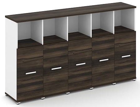 Шкаф пять узких секций, 3 ниши (5 фасадов ЛДСП, 2 ниши) CN.STU-353 B/W