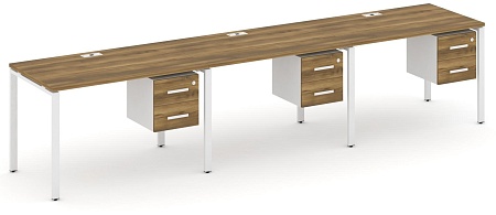 Рабочая станция односторонняя с подвесными тумбами на 3 места CN.ORS-134 B/W