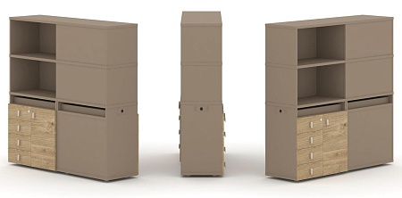 Набор №19. Тумба двойная + высокая надставка ES.NB.2V-19