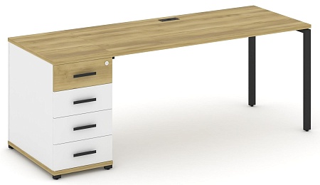 Стол рабочий с одной опорной тумбой CN.SP-404 B/W