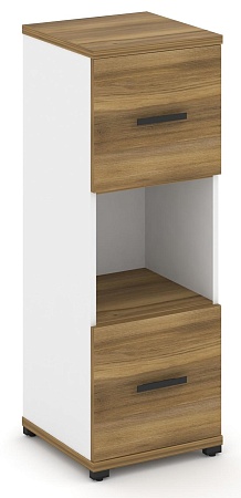 Шкаф одна узкая секция, 3 ниши (2 фасада ЛДСП, 1 ниша) CN.STU-315 B/W