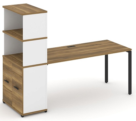 Стол рабочий с опорным распашным шкафом с надставкой высокой CN.SP-232 B/W