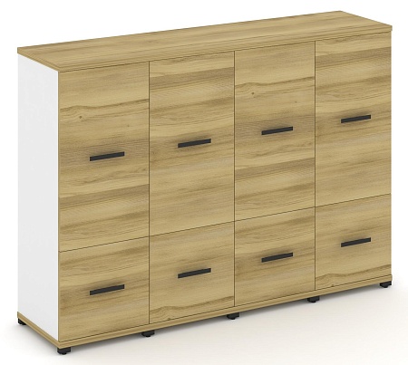 Шкаф четыре узкие секции, 3 ниши (4 фасада ЛДСП, 1 ниша + 4 ЛДСП, 2 ниши) CN.STU-342 B/W