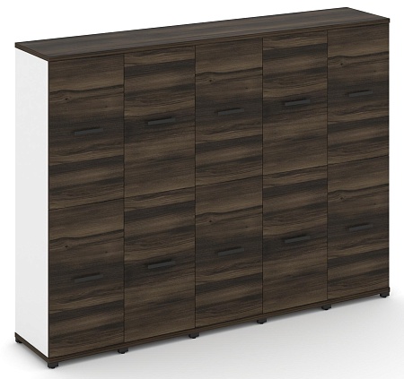 Шкаф пять узких секций, 4 ниши (5 фасадов ЛДСП, 2 ниши + 5 фасадов ЛДСП, 2 ниши) CN.STU-452 B/W