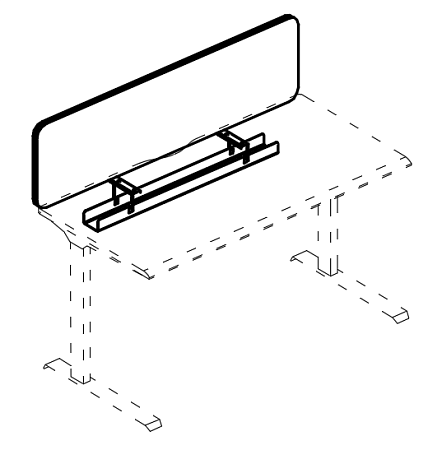 Экран настольный фронтальный тканевый с мягким нап...