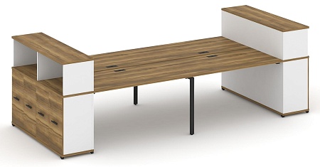 Рабочая станция с опорными распашными шкафоми с надставкой низкой CN.DRS-271 B/W