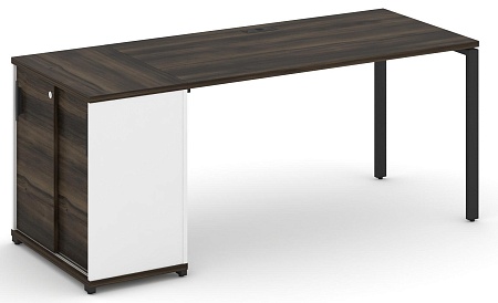 Стол рабочий с опорным шкафом купе CN.SP-235 B/W