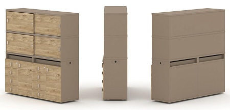 Набор №5. Тумба двойная + высокая надставка ES.NB.2V-5