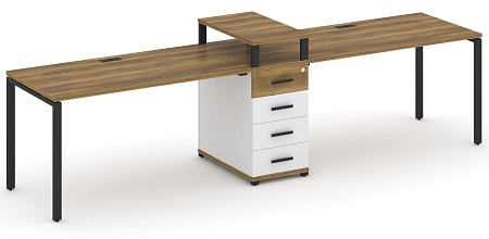 Рабочая станция на 2 места с одной опорной тумбой CN.ORS-419 B/W