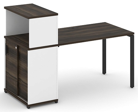 Стол рабочий с опорным шкафом купе с надставкой низкой CN.SP-238 B/W
