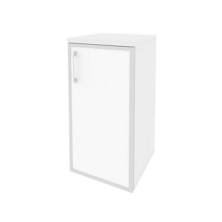 Шкаф низкий узкий правый (1 низкий фасад стекло лакобель в раме) O.SU-3.2R(R)white