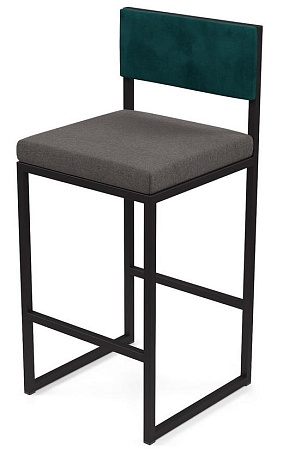 Барный стул Барнс-75 (сидушка grey lunar/спинка azure) AL 301