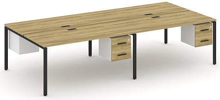 Рабочая станция двухсторонняя с подвесными тумбами на 4 места CN.DRS-136 B/W