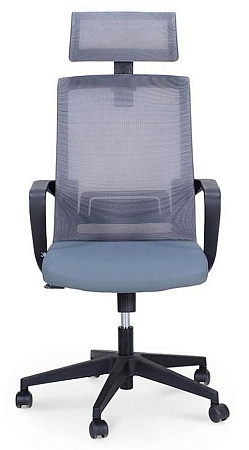 Кресло офисное Интер (спинка серая сетка / сидушка серая ткань) CH-180A-OA2016*АК30-64