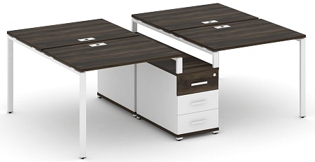 Рабочая станция на 4 места с двухсторонней опорной тумбой CN.DRS-309 B/W