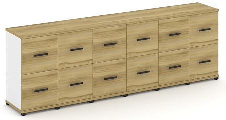 Шкаф шесть узких секций, 2 ниши (6 фасадов ЛДСП, 1 ниша + 6 фасадов ЛДСП, 1 ниша) CN.STU-262 B/W