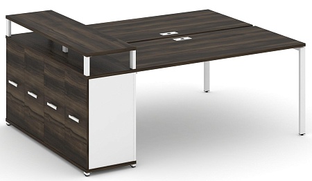 Рабочая станция с опорным распашным шкафом с верхним горизонтом CN.DRS-224 B/W