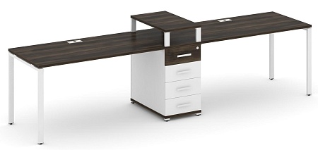 Рабочая станция на 2 места с одной опорной тумбой CN.ORS-419 B/W