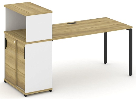 Стол рабочий с опорным шкафом купе с надставкой низкой CN.SP-239 B/W