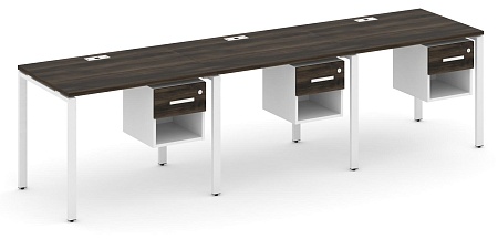 Рабочая станция односторонняя с подвесными тумбами на 3 места CN.ORS-137 B/W