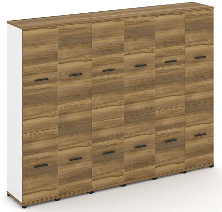 Шкаф шесть узких секций, 5 ниш (6 фасадов ЛДСП, 2 ниши + 6 фасадов ЛДСП, 3 ниши) CN.STU-562 B/W