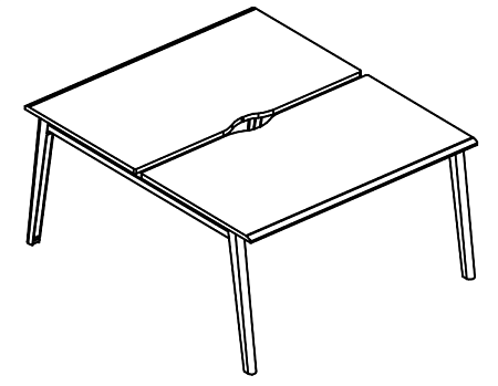 Рабочая станция на металлокаркасе МТ (1 скос) (2х160) МР Б1Б 178.02