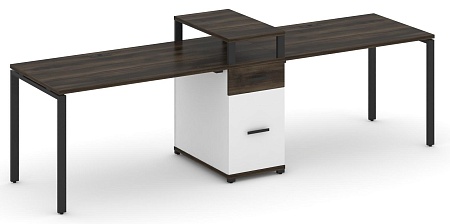 Рабочая станция на 2 места с одной опорной тумбой CN.ORS-422 B/W