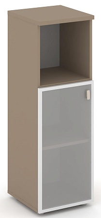 Шкаф средний узкий левый (1 низкий фасад стекло в раме сатин матовый) ES.SU-2.2R(L)