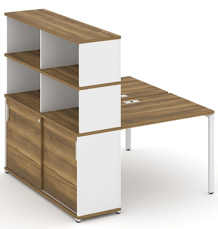 Рабочая станция с опорным шкафом купе с надставкой высокой CN.DRS-241 B/W
