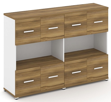 Шкаф две широкие секции, 3 ниши (4 фасада ЛДСП, 1 ниша + 4 фасада ЛДСП, 1 ниша) CN.STS-325 B/W