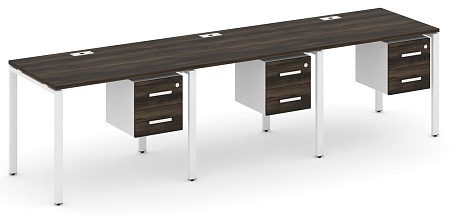 Рабочая станция односторонняя с подвесными тумбами на 3 места CN.ORS-133 B/W