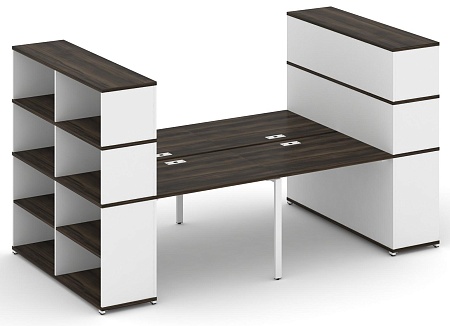 Рабочая станция с опорными стеллажами с надставкой высокой CN.DRS-257