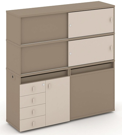 Набор №24. Тумба двойная + высокая надставка ES.NB.2V-24