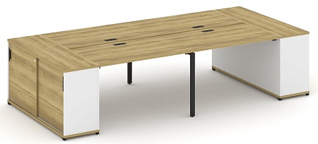 Рабочая станция с опорными шкафами купе CN.DRS-278 B/W